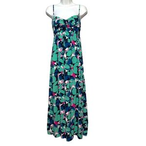 Old Navy Floral Maxi Dress Women Medium Sleeveless Flowy Boho Tropical Summer